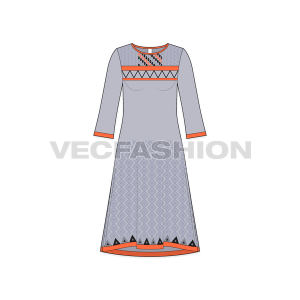 Colorful Sundress with Sleeves and Collar Embroidery Stock Illustration -  Illustration of embroidery, design: 64417080